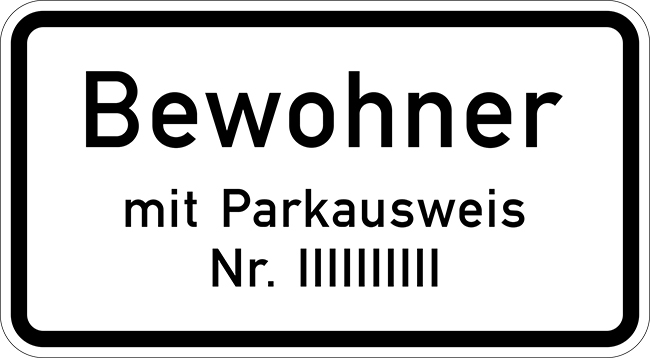 Schild Bewohnerparken